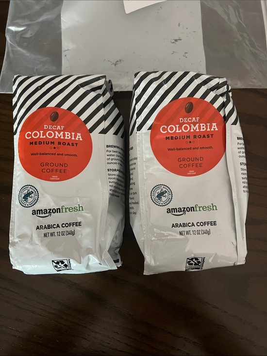 Other - Amazon fresh decaf Columbia medium roast ground coffee 2 12oz bags NEW